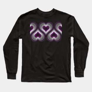 Asexual Neon Light Hearts Long Sleeve T-Shirt